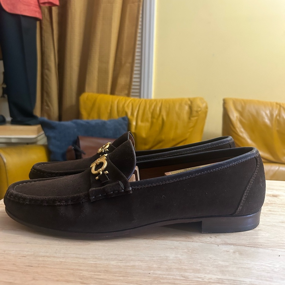 Salvatore Ferragamo Gancini Bit Vintage Expresso Calfskin Early 1990s Size 11๐ฅ - Picture 6 of 6